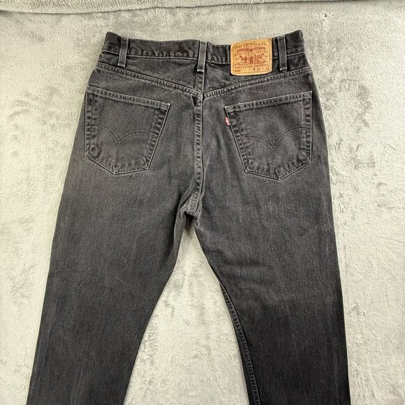 Vintage Levis 505 Jeans Mens 32x34 Black Denim Faded Skater Goth Grunge Y2K Pant - Picture 5 of 16